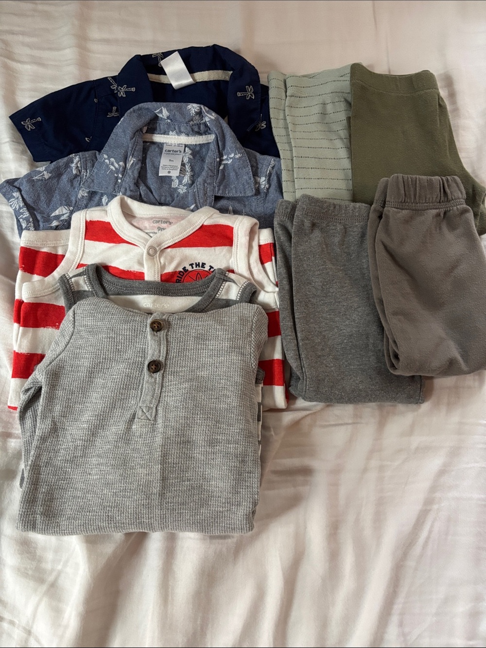 Baby Boy One Pieces & Pants (9 Months)